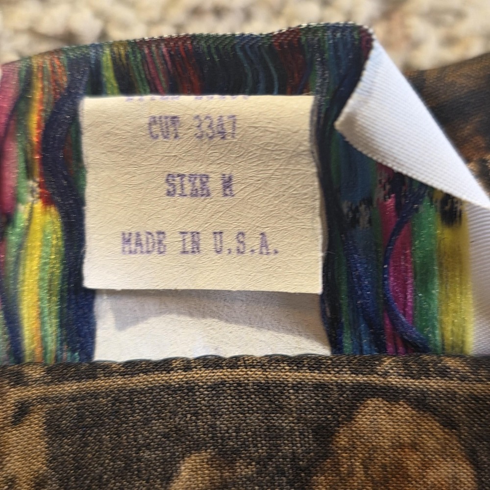 Vintage‎ On The Verge Shirt Womens Medium Brown Plaid Floral Button Up USA - Picture 3 of 7